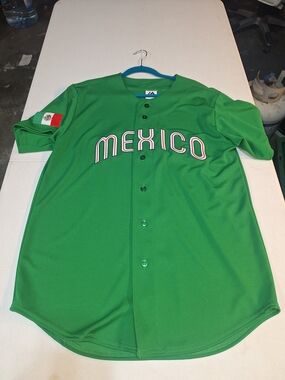 Majestic Mexico Green Baseball Jersey